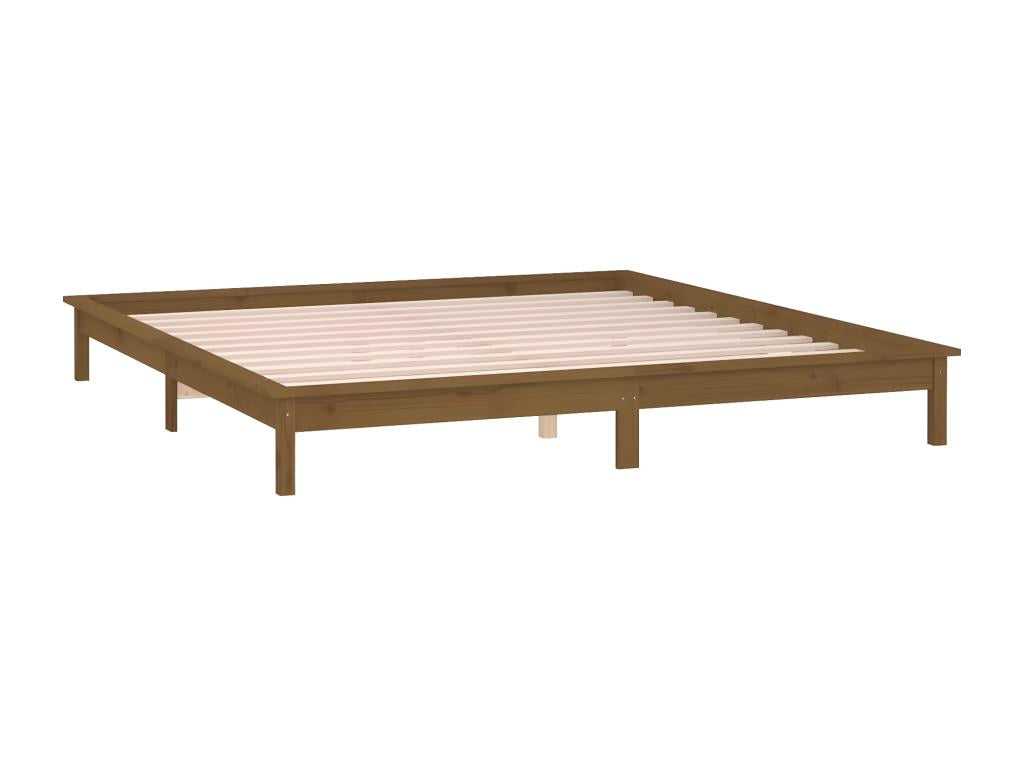 Matelas en bois massif marron, 140 x 190 cm