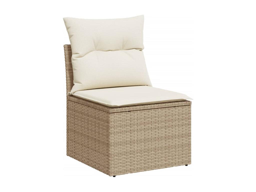 Ensemble de mobilier de jardin en résine tressée beige - dlz1766575603005