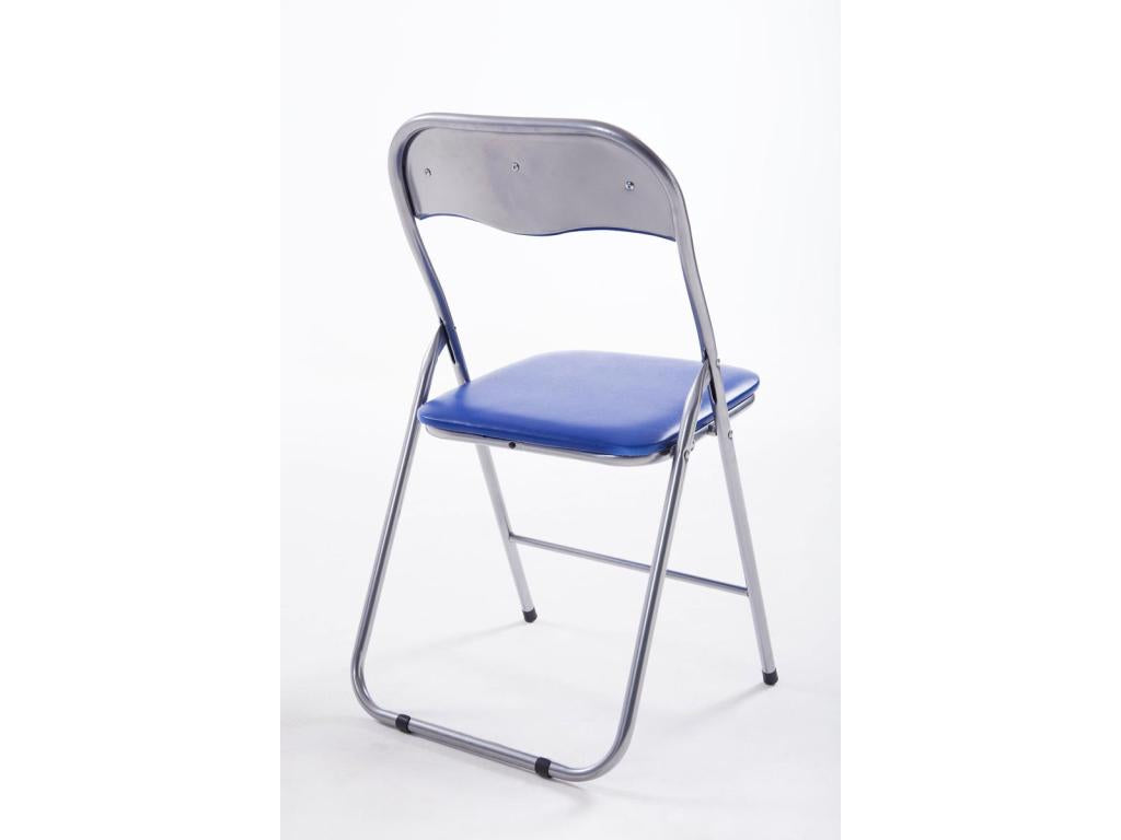 Chaise en métal bleu, 45 x 45 x 78 cm