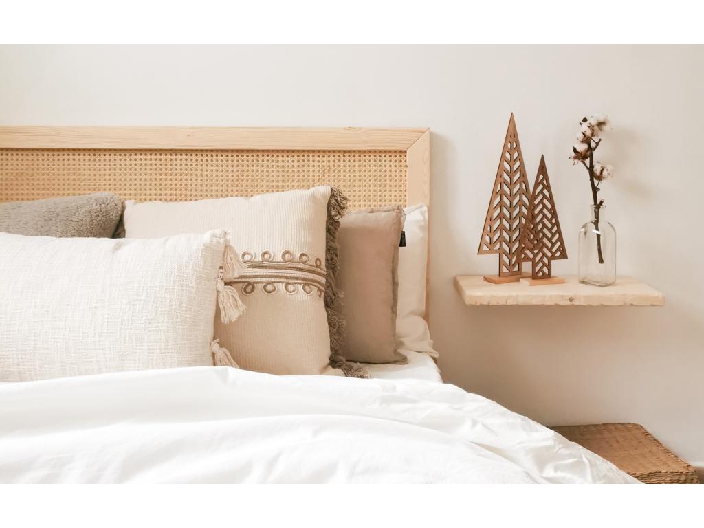 Lit en pin beige, 100 x 60 cm