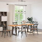 Table de salle à manger en bois massif marron, 240 x 80 x 74 cm