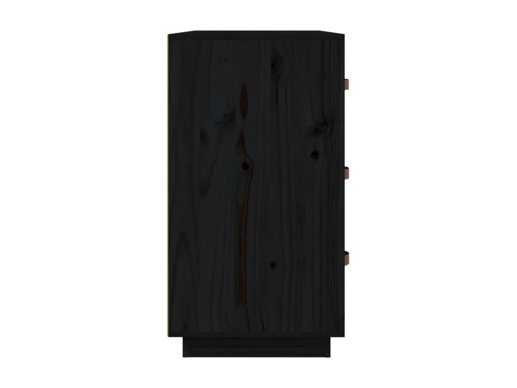 Buffet en bois massif noir, 80 x 40 x 75 cm