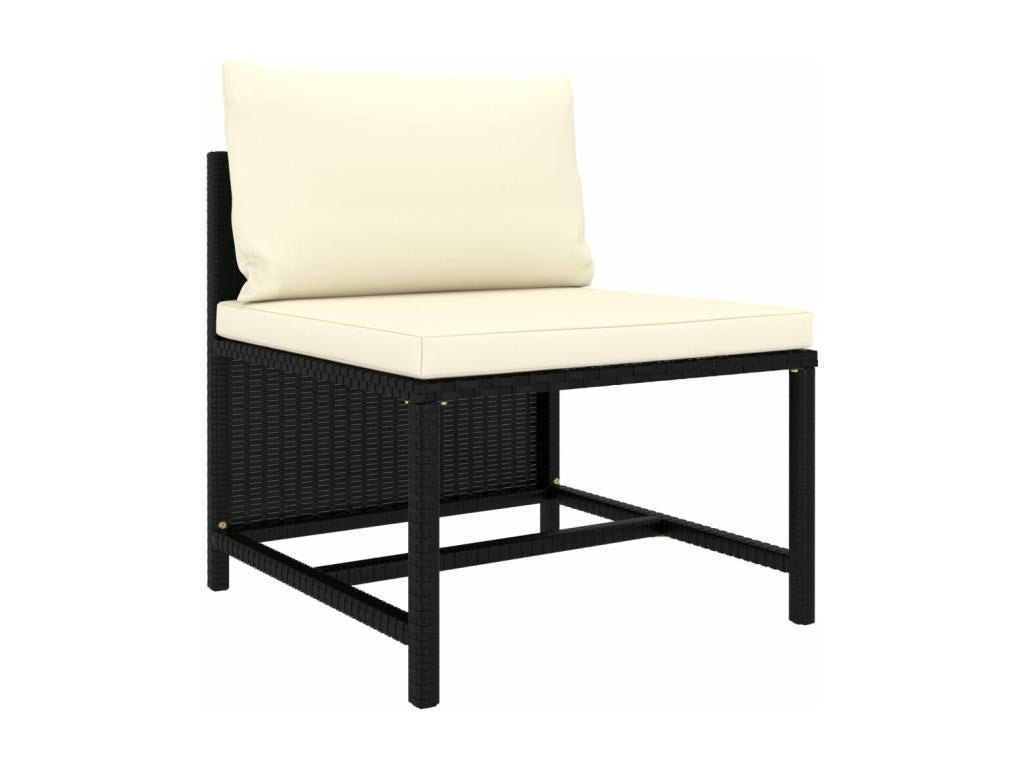 Ensemble de mobilier de jardin en résine tressée noire - dlz1766574897975