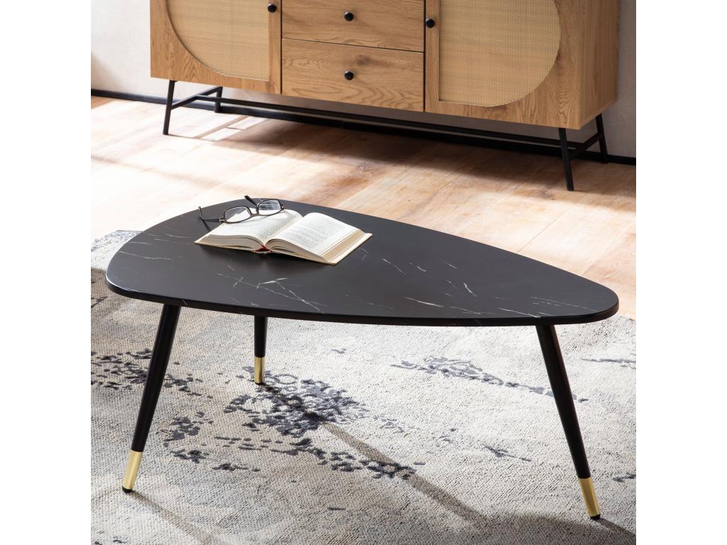 Table basse en marbre noir, 90 x 60 x 41 cm