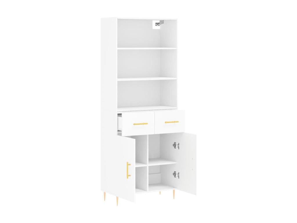 Buffet en bois d'ingénierie blanc, 69,5 x 34 x 180 cm