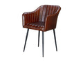 Fauteuil en cuir marron, 82 x 56 x 55 cm