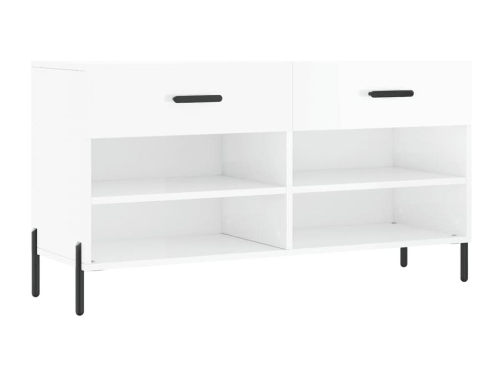 Banc en bois d'ingénierie blanc, 102 x 35 x 55 cm