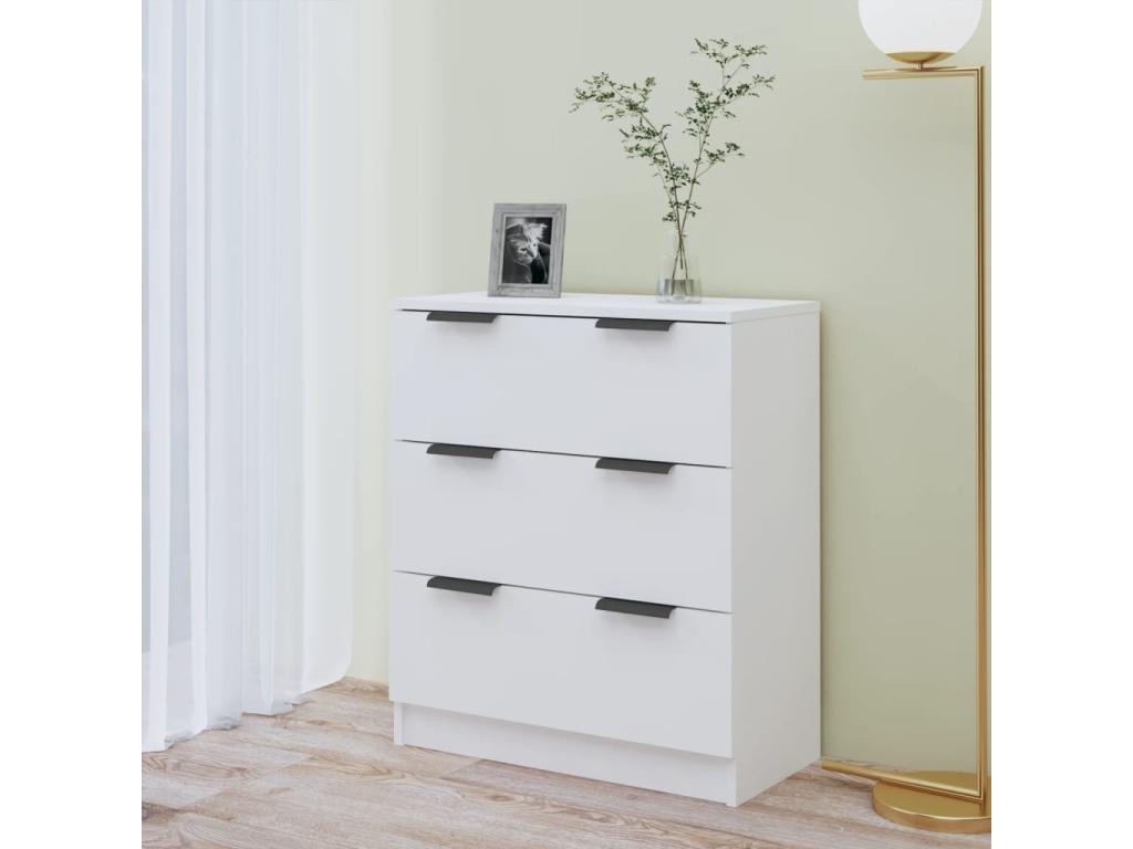 Buffet en bois d'ingénierie blanc, 60 x 30 x 70 cm