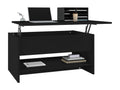 Table basse en bois d'ingénierie noir, 80 x 50 x 40 cm