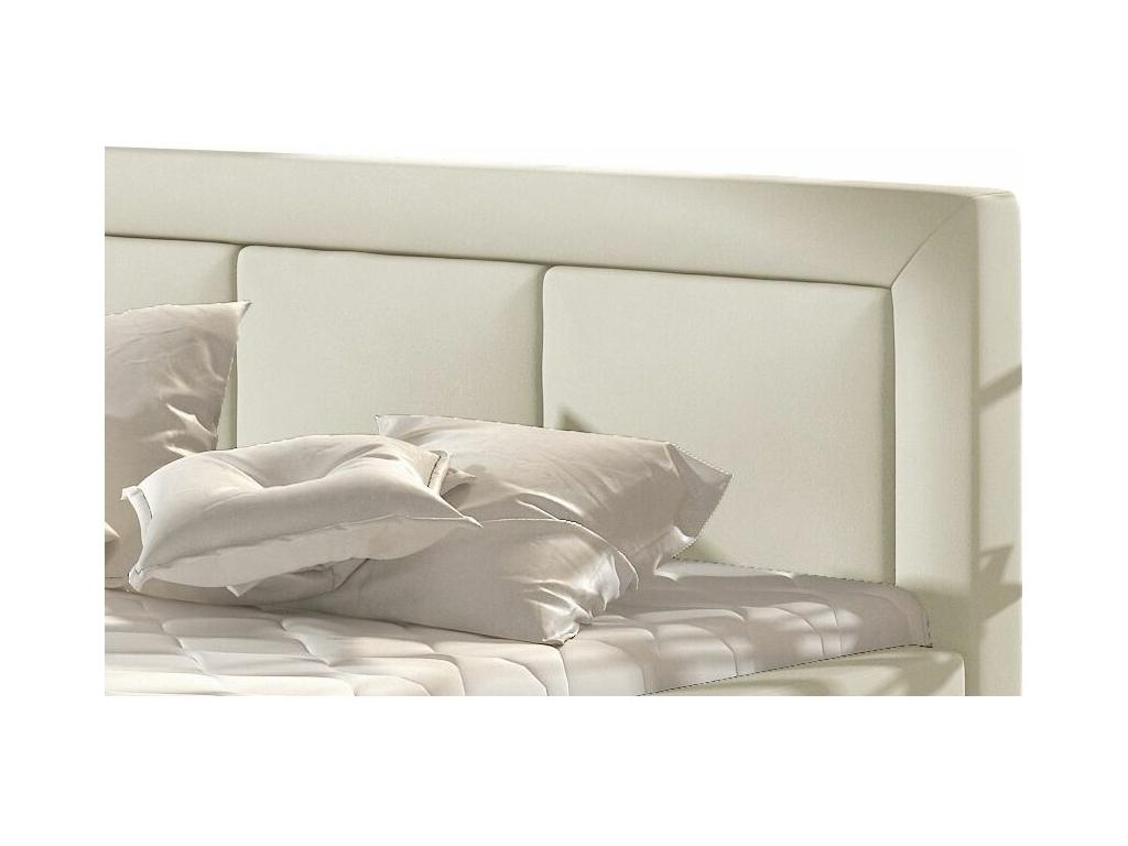 Lit en cuir beige, 160 x 200 cm