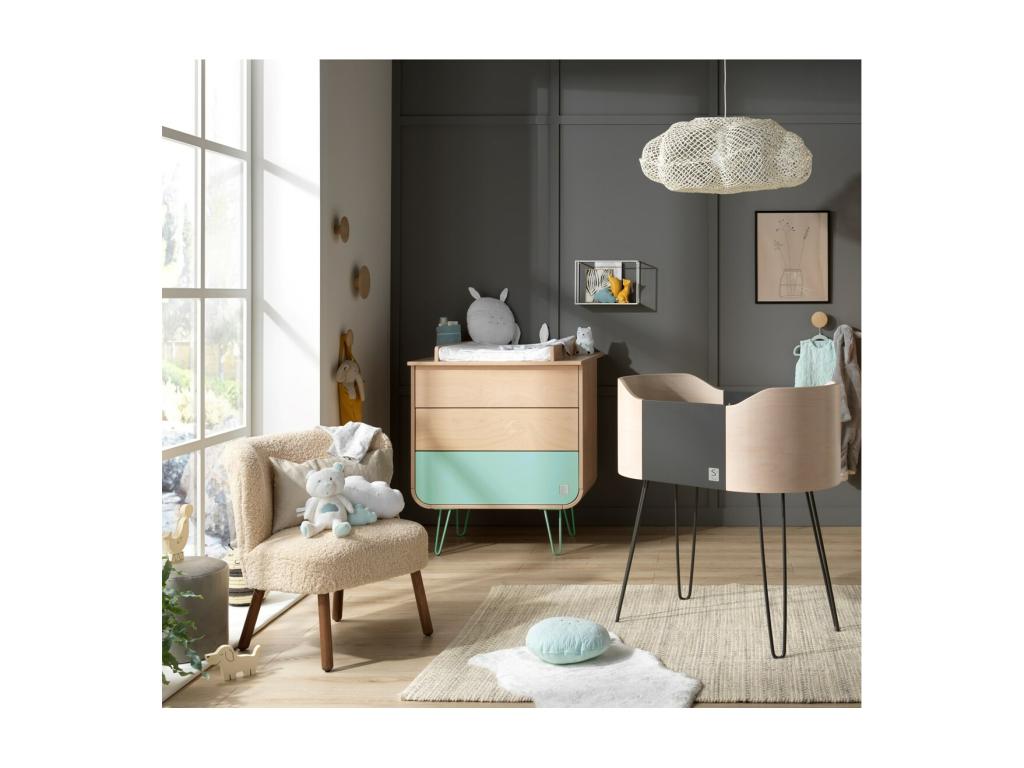 Commode en métal vert