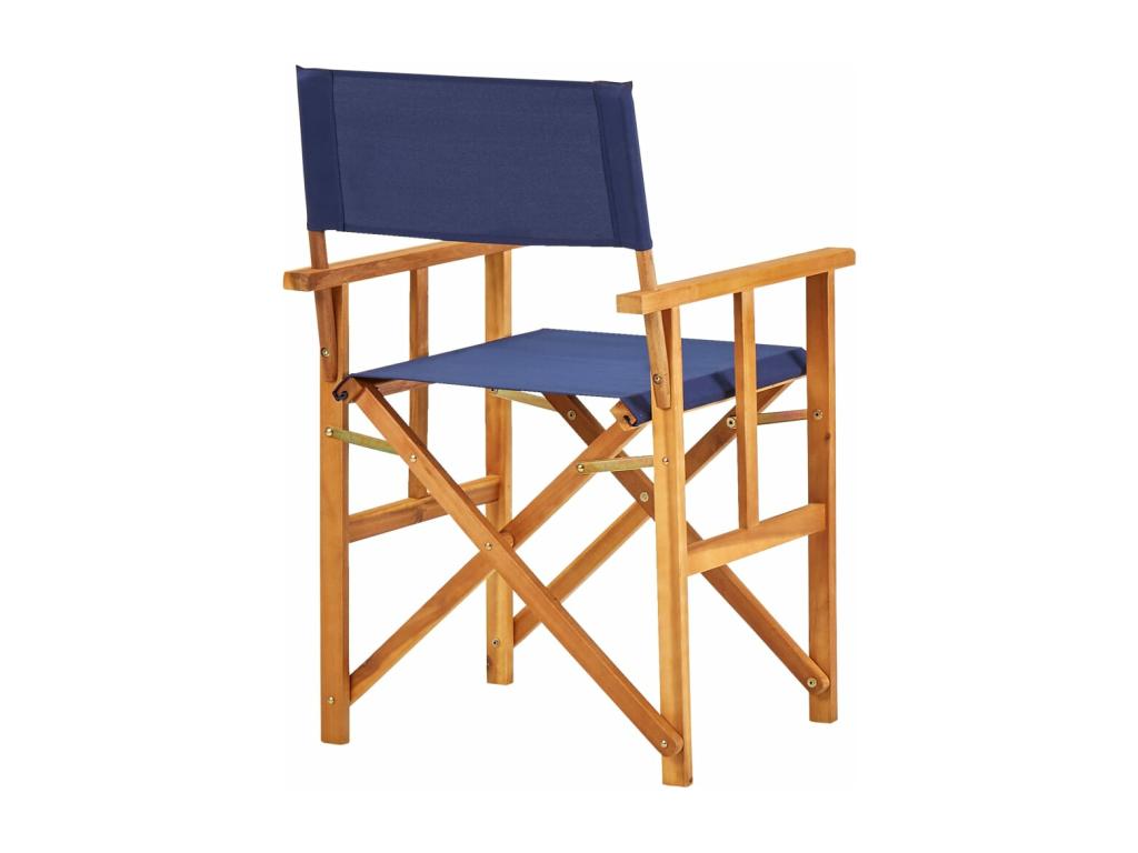 Chaise bleue en bois massif
