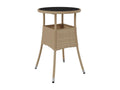 Table en verre beige, 60 x 75 cm