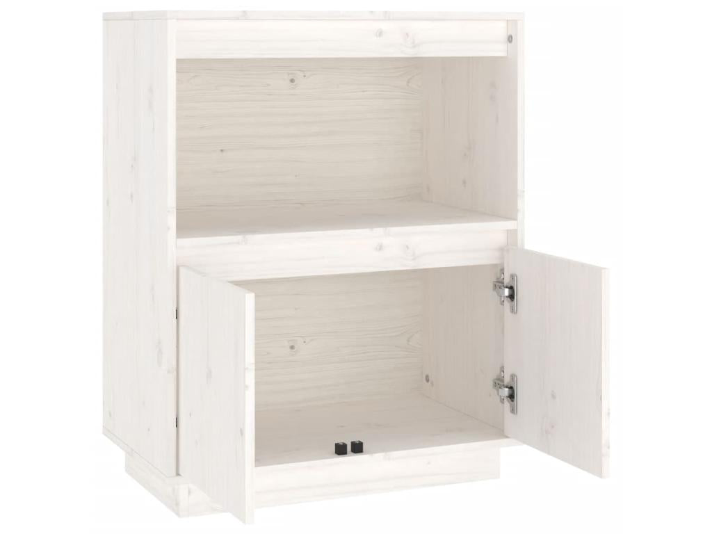 Buffet en bois massif blanc, 60 x 34 x 75 cm