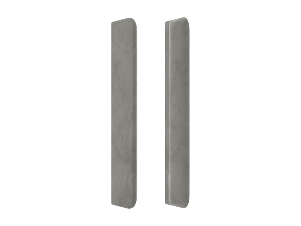 Lit en velours gris, 183 x 16 x 118 cm