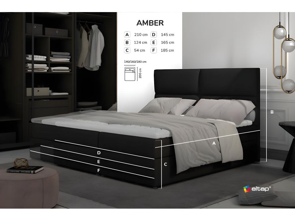 Lit en tissu anthracite, 140 x 200 cm