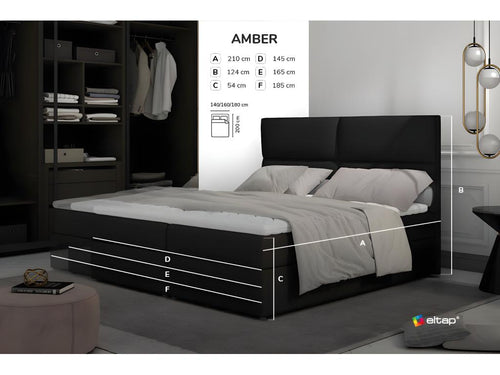 Lit en tissu anthracite, 140 x 200 cm