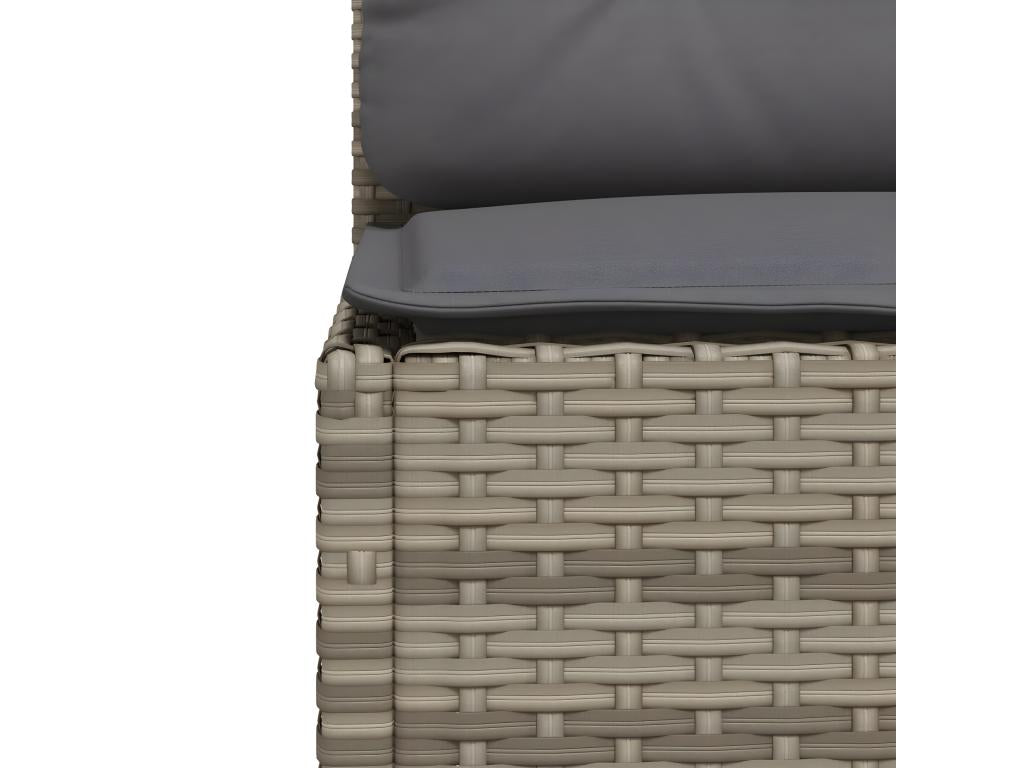 Ensemble de mobilier de jardin en résine tressée grise - dlz1766575347823