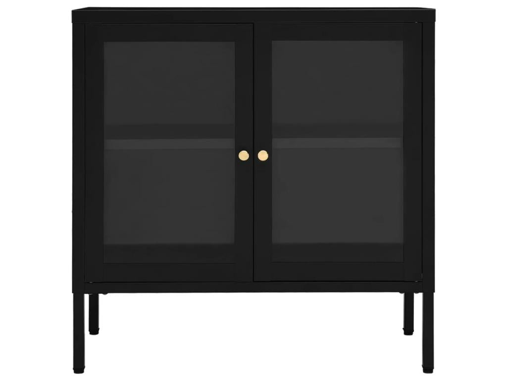 Buffet en verre noir, 70 x 35 x 70 cm
