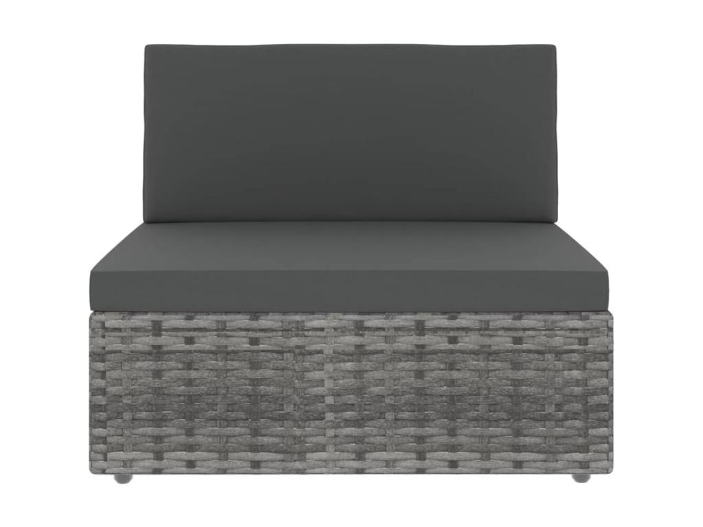 Ensemble de mobilier de jardin en résine tressée grise - dlz1766575606725