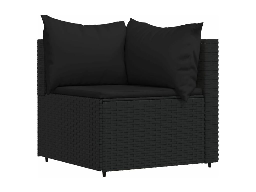 Ensemble de mobilier de jardin en résine tressée noire - dlz1766575422104
