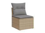 Ensemble de mobilier de jardin en résine tressée beige - dlz1766575268666