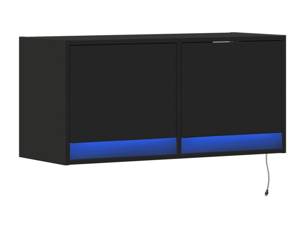 Meuble TV noir, 80 x 31 x 35 cm