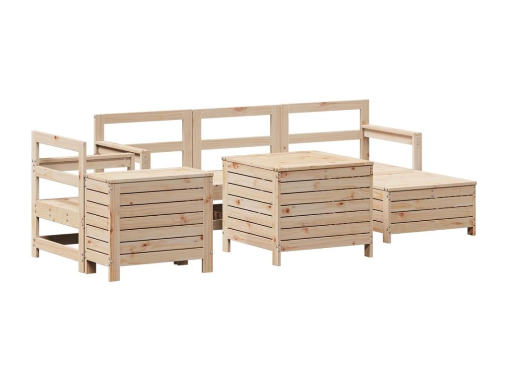 Ensemble de mobilier de jardin en pin brun - dlz1766575005373