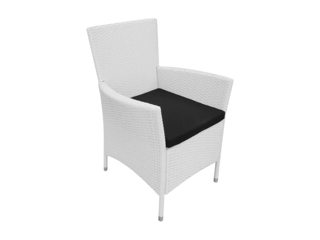 Ensemble de mobilier d'extérieur en résine tressée blanche