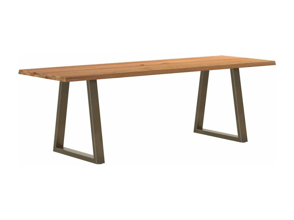 Table de salle à manger en bois massif marron, 240 x 80 x 74 cm