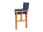 Chaise bleue en bois massif