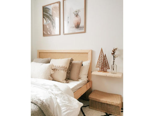 Lit en pin beige, 100 x 60 cm