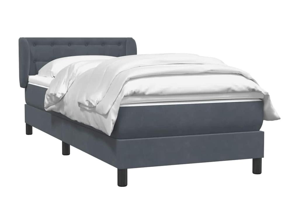 Matelas en velours gris, 80 x 220 cm