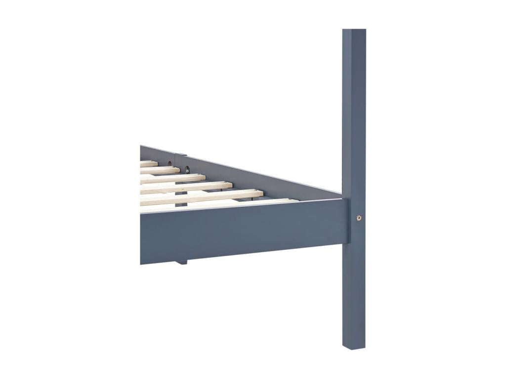 Cadre de lit en pin gris, 100 x 200 cm