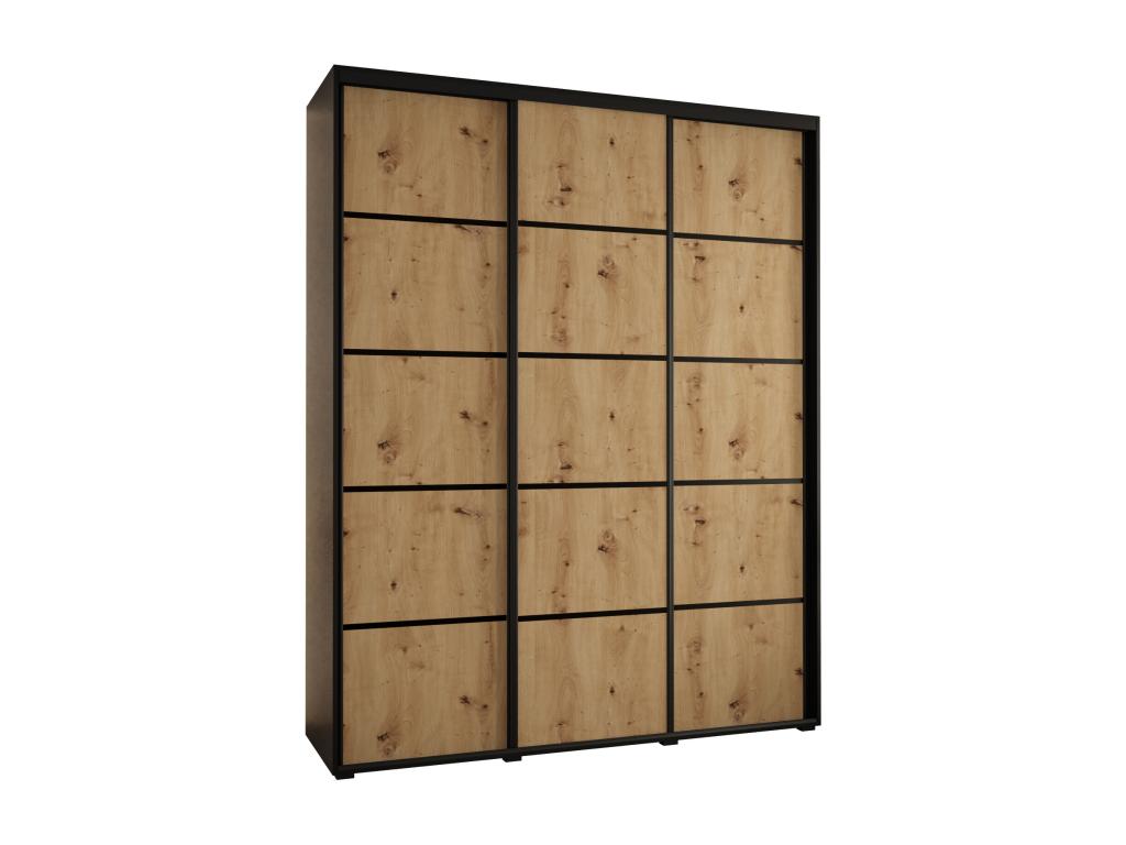 Armoire noire, 190 x 45 x 235,2 cm - dlz1766575172600