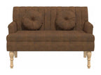 Banc en similicuir marron, 113 x 64,5 x 75,5 cm