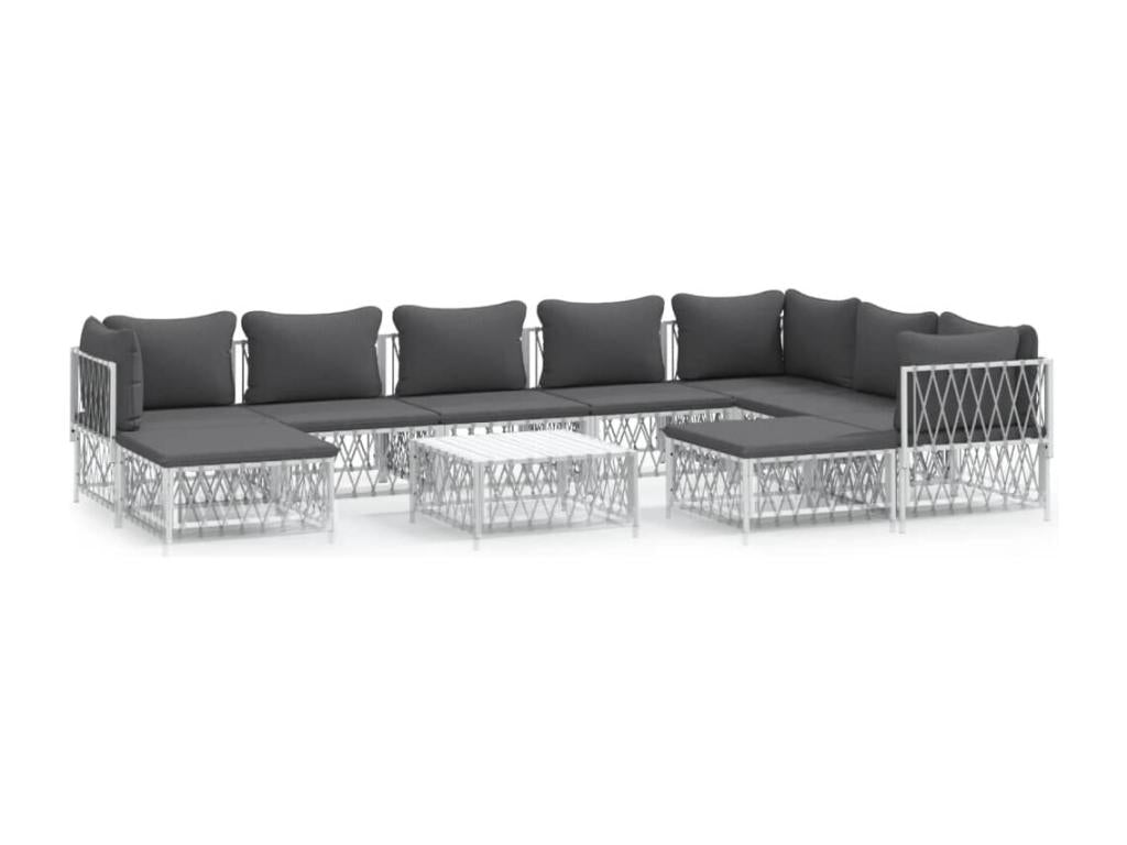 Ensemble de mobilier de jardin blanc - dlz1766575328628