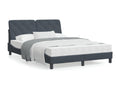 Matelas en velours gris, 140 x 190 cm