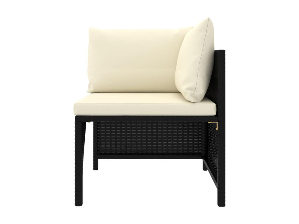 Ensemble de mobilier de jardin en résine tressée noire - dlz1766574897975