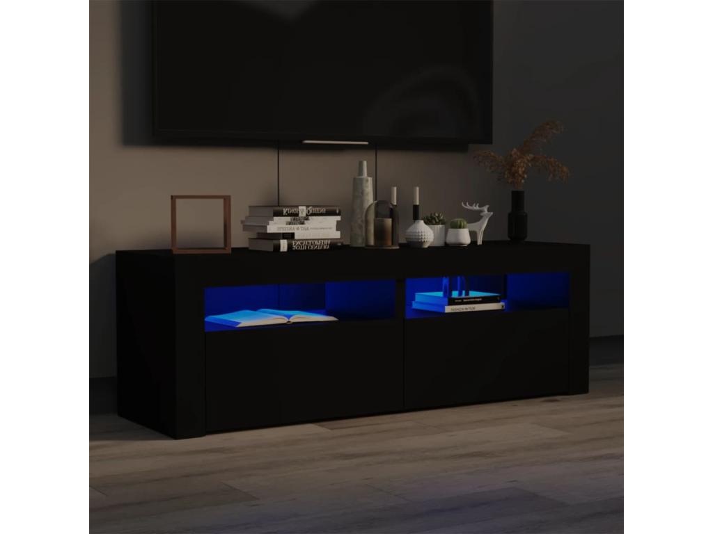 Meuble TV noir, 120 x 35 x 40 cm