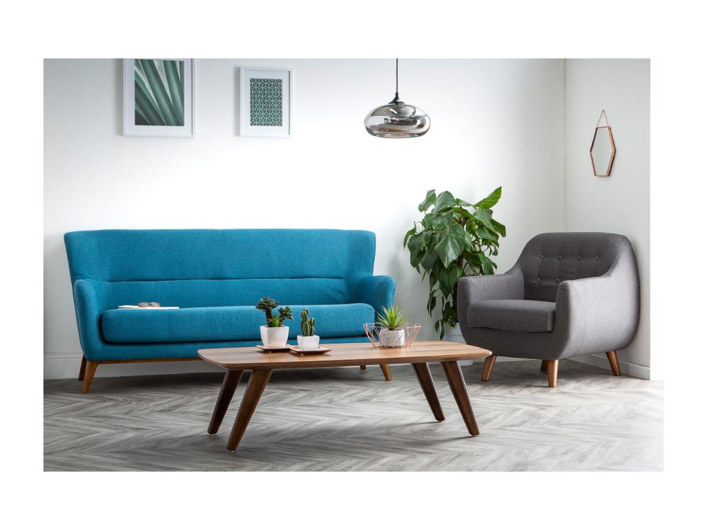 Fauteuil d'appoint en tissu bleu