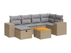 Ensemble de mobilier de jardin en résine tressée beige - dlz1766575152749