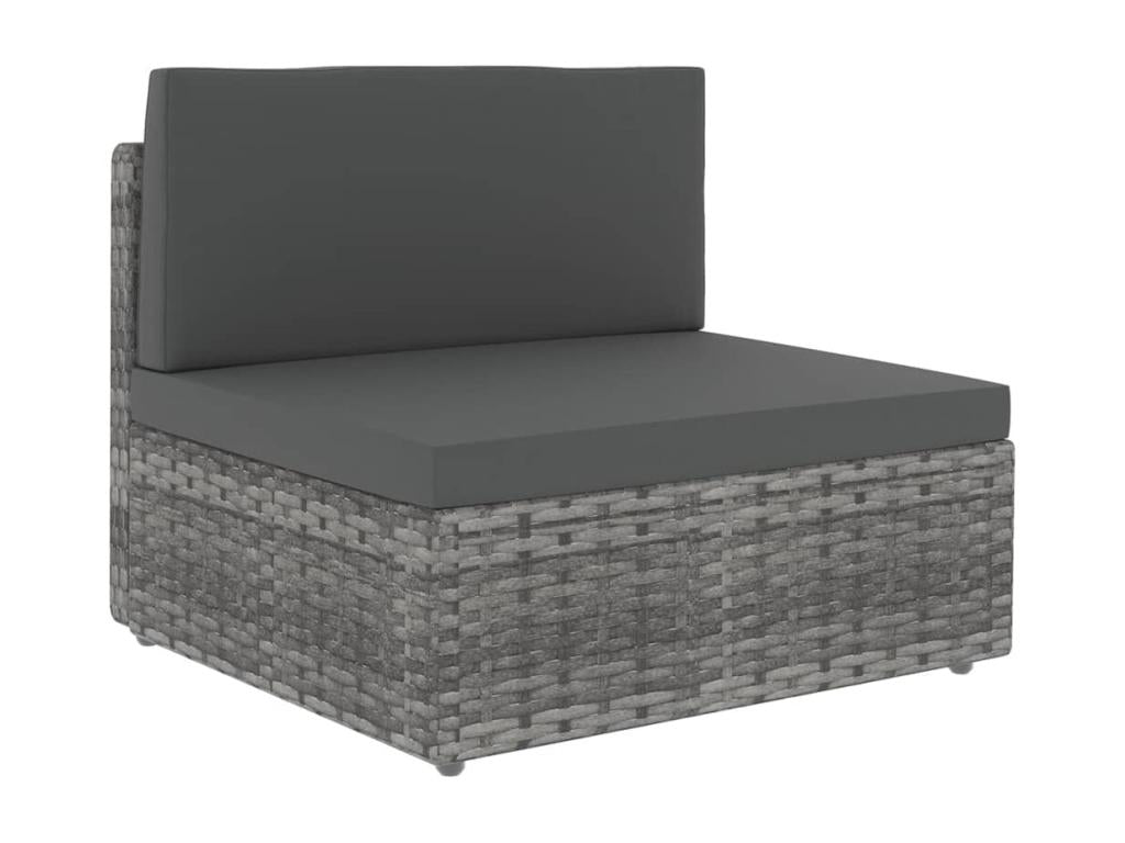 Ensemble de mobilier de jardin en résine tressée grise - dlz1766575606725