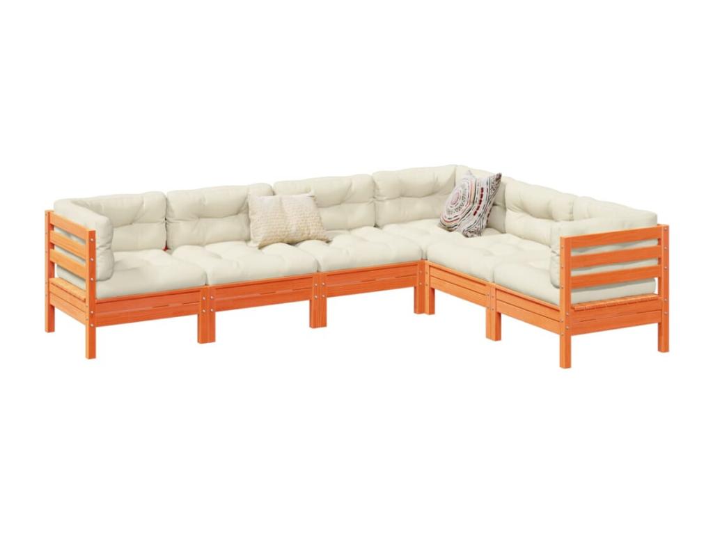 Ensemble de meubles de jardin en pin brun