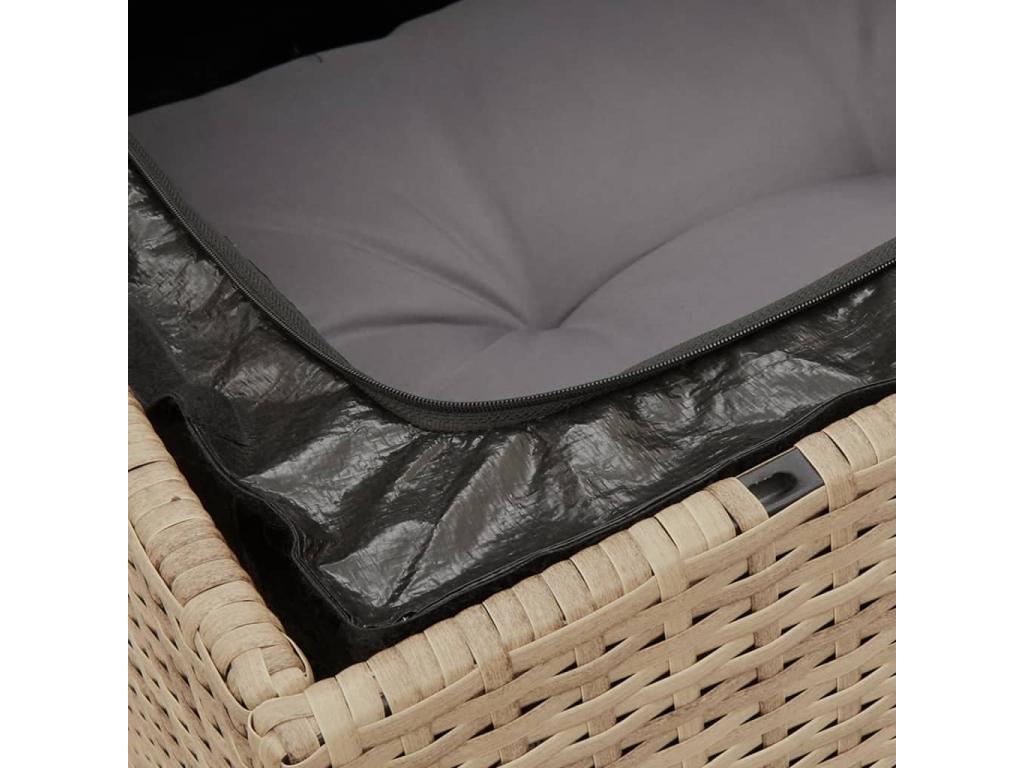 Ensemble de mobilier de jardin en résine tressée beige - dlz1766575072469