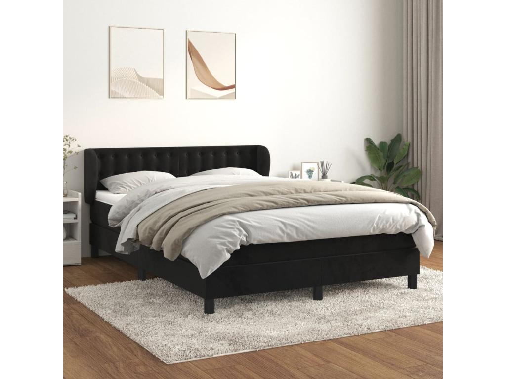 Matelas en velours noir, 140 x 200 cm