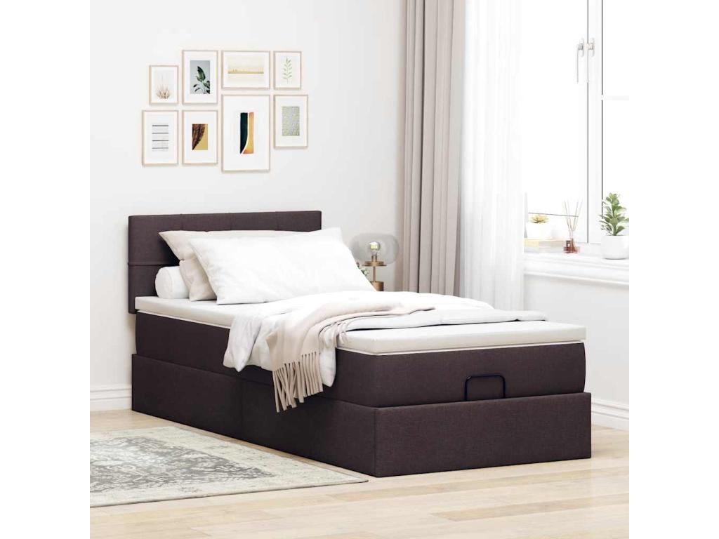 Matelas en tissu marron, 90 x 190 cm
