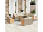 Ensemble de mobilier de jardin en résine tressée beige - dlz1766575342591