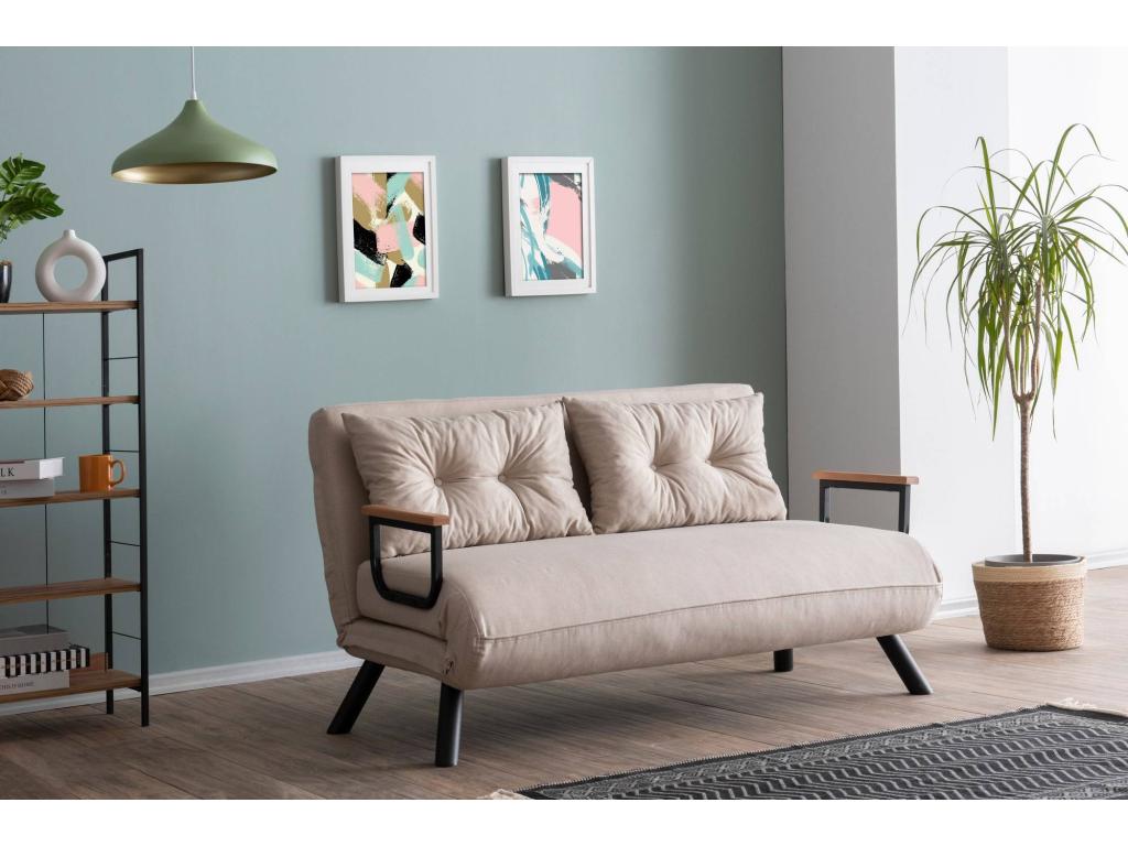 Canapé-lit en métal noir