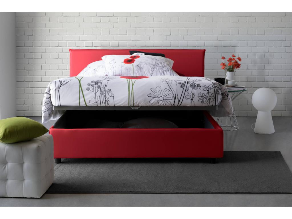 Matelas en tissu rouge, 140 x 190 cm